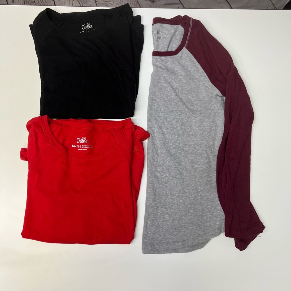Lot of 3 Long Sleeve layering tees size XL 14/26